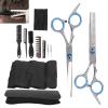 12pcs Professional Hair Cutting Scissors Kit with Stainless Steel Shears, Cape, Clips and Combs Set for Hairdressers and Home Use view 4