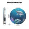 Small Pocket Compact Mirror 1x/2x Magnifying Pu Leather Makeup Mirrors Dolphin and Fish Portable Pocket Mirror for Women Girls view 3