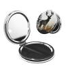Small Pocket Compact Mirror 1x/2x Magnifying Pu Leather Makeup Mirrors Deer Silhouette Portable Pocket Mirror for Women Girls view 1