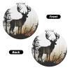 Small Pocket Compact Mirror 1x/2x Magnifying Pu Leather Makeup Mirrors Deer Silhouette Portable Pocket Mirror for Women Girls view 2