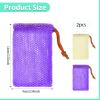2 Pack Soap Bags Soap Savers for Bar Soaps Exfoliating Net Mesh for Shower Holder Shampoo Bar Pouch Mesh Foaming Bag for Bath and Shower(2 Colors, 5.5 x 3.5 In) view 2