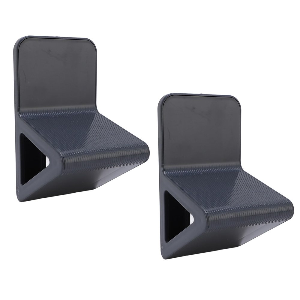 2 PCS Shower Foot Pedal, Triangular Wall Mounted Shower Foot Rest Anti Slip Step Pedal Stand Shaver Rest Tool for Bathroom (Gray)