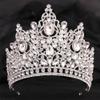 Crystal Baroque Big Crown Bride Wedding Crown Rhinestone Drop Tiara and Crown Party Hair Accessory(Blue) view 2