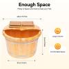 BeiseYu Wood Foot Bath Bucket, 15.8x9.85in Cedar Foot Soak Tub with Massage Roller, Heat Preservation & Galvanized Hoops, Wood Color view 2