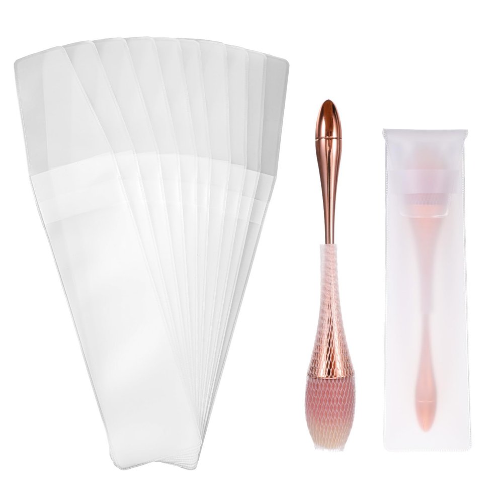 70 Pcs Makeup Brush Cover kit Reusable Mesh Net Makeup Brush Cover Expandable 60 Pcs Lightweight and Durablility Make up Brushes Pouch10 Pcs for Travel Storage