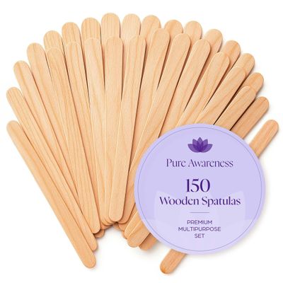 150 Wooden Wax Stick  Applicator Sticks for Hair Removal  Disposable Popsicle & Craft Sticks  Professional Salon & Home Supplies  For Hot Wax, Hard Wax, Stripless & Brazilian Treatments