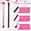 12 PCS Eyeshadow Smudge Brush Bulk 2 in 1 Eyeshadow Double Head Ended Concealer Brush Soft Firm Makeup Applicator for Blending Liner(Rose Gold+black) view 3