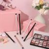 12 PCS Eyeshadow Smudge Brush Bulk 2 in 1 Eyeshadow Double Head Ended Concealer Brush Soft Firm Makeup Applicator for Blending Liner(Rose Gold+black) view 4