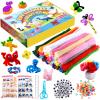 120Pcs Hair Clips and Pipe Cleaners for Crafts, 600pcs 30 Colors Pipe Cleaners Bulk with 20 Designs Guiding Book, Colorful Chenille Stems Creative Projects DIY, Arts and Crafts for Kids Ages 4-12 view 1