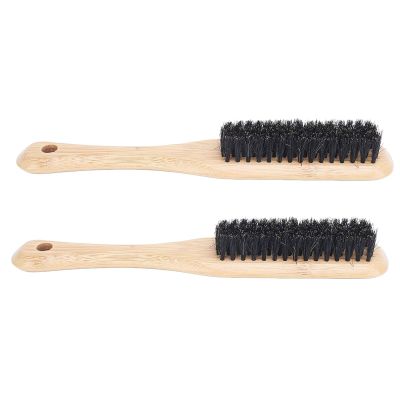 2pcs Bamboo Handle Beard Brush,Remove, Barber Broken,Long lasting made from Eco,with Ergonomic Design,Mustache Brush for Men