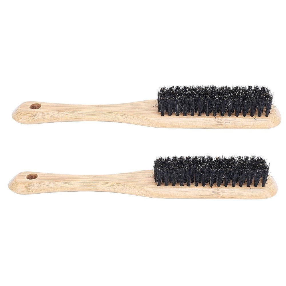 2pcs Bamboo Handle Beard Brush,Remove, Barber Broken,Long lasting made from Eco,with Ergonomic Design,Mustache Brush for Men