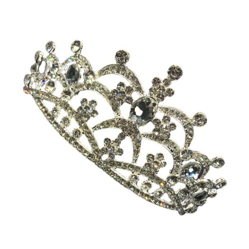 Baroque Rhinestones Bride Sparkly Vintage Bridal Accessory Ladies Women Hair Birthday Party Wedding Head Queen Headdress Hairband Tiara for Crown Cosplay Princess