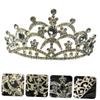 Baroque Rhinestones Bride Sparkly Vintage Bridal Accessory Ladies Women Hair Birthday Party Wedding Head Queen Headdress Hairband Tiara for Crown Cosplay Princess view 2