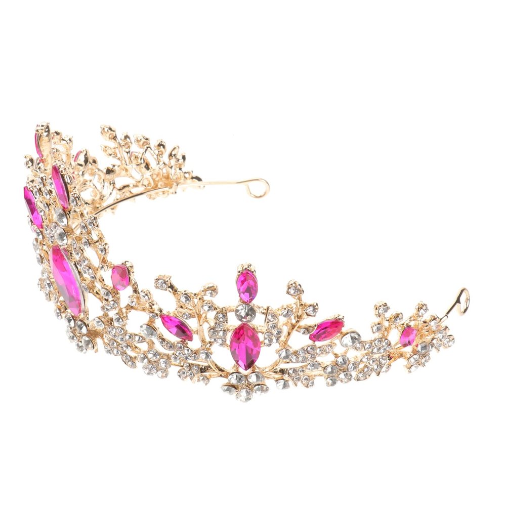 1pc For Bride WBridal Headpiece Crystal Crown Women Hair Headband Headgear Accessories Miss Gold Retro