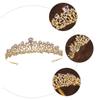 1pc Crown WJewelry Bridal Headpiece Headband Diamond Sparkle Hair Hairband Accessories Bride Rhinestone Flower Golden view 2