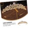 1pc Crown WJewelry Bridal Headpiece Headband Diamond Sparkle Hair Hairband Accessories Bride Rhinestone Flower Golden view 4