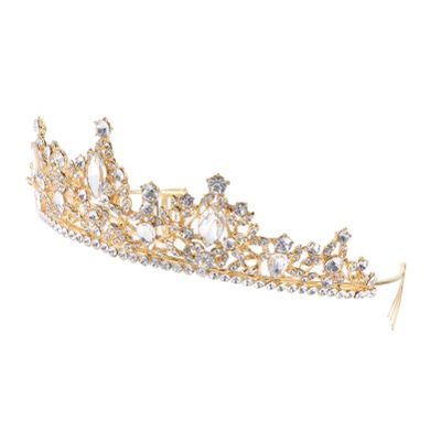 Crown Womens Headbands Flower Girl Headpieces For WBride Veils Pageant Tiaras And Crowns Hair Decor A (golden 1 Count (pack Of 1))