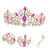 1pc for Bride WBridal Headpiece Crystal Crown Women Hair Headband Headgear Accessories Miss Gold Retro view 3