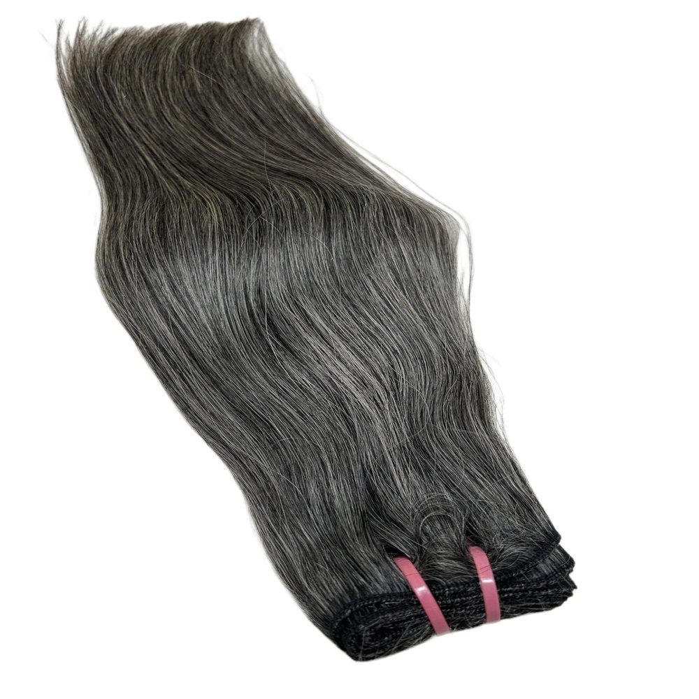 100% Raw Unprocessed Natural Straight Grey Human Hair bundle Double Weft 100 Gram (10 Inch)