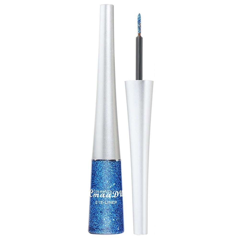 Yeuxtty Blue Glitter Eyeliner Liquid Long Lasting Glitter Liquid Eye Liners Quick Drying Sparkly Metallic Eyeliner Eye Makeup for Women