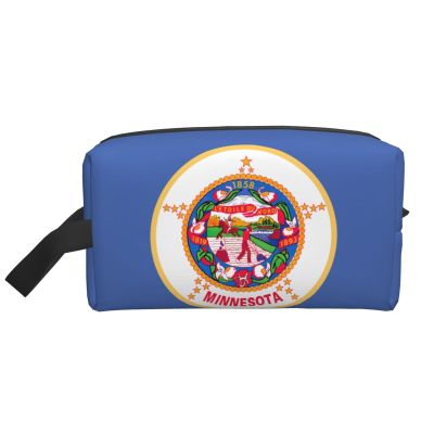 AOLXDE Minnesota State Flag Print Toiletry Bag Travel Organizer Cosmetic Bags Wash Bag For Men Women,For Travel Gym Daily