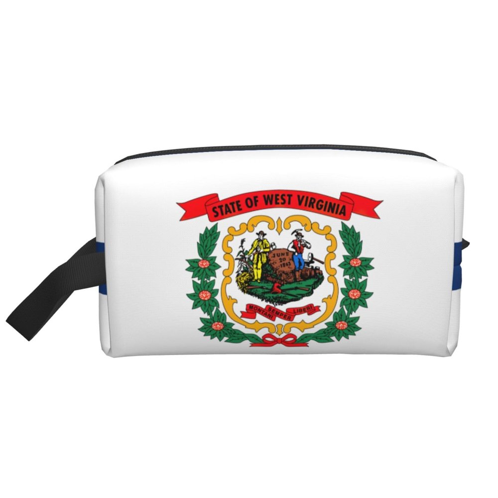 AOLXDE West Virginia State Flag Print Toiletry Bag Travel Organizer Cosmetic Bags Wash Bag For Men Women,For Travel Gym Daily
