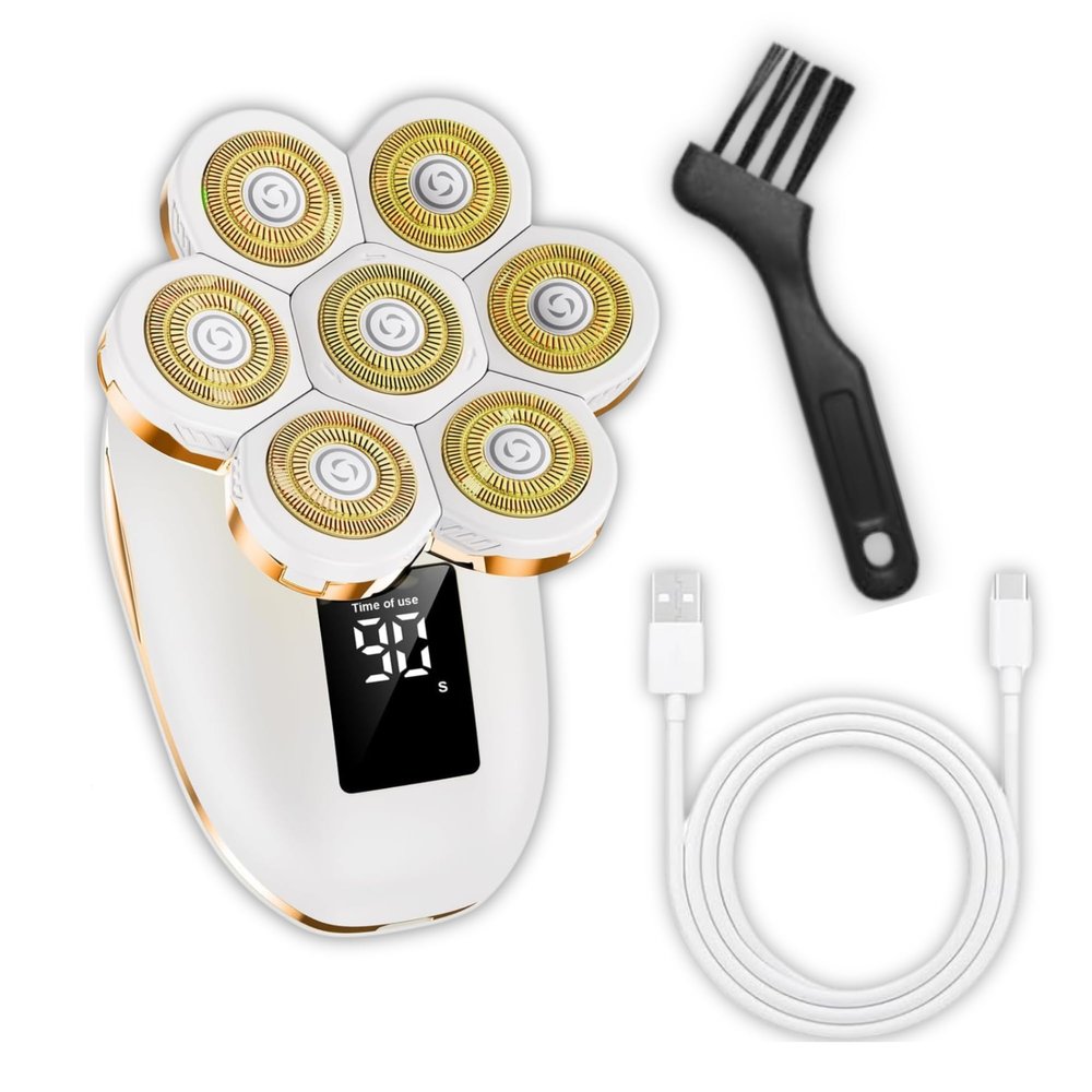 Amazing Women's Electric Shavers, 7D Presents for Women, Water-Resistant (Gold), Free and Simple Leg Hair Removal, Cordless Electric Shaver with Detachable Head