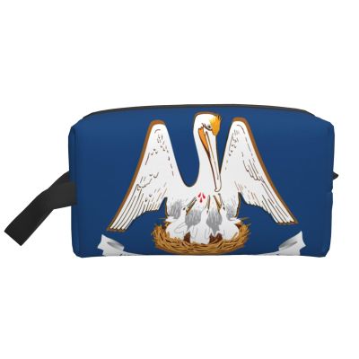 AOLXDE Louisiana State Flag Print Toiletry Bag Travel Organizer Cosmetic Bags Wash Bag For Men Women,For Travel Gym Daily