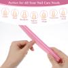 100 Pack Nail Buffers 100/180 Grit Heavy Duty Nail Files for Women Washable Double Sided Nails Sanding Block File for Acrylic Natural Gel Nails, Pink view 4