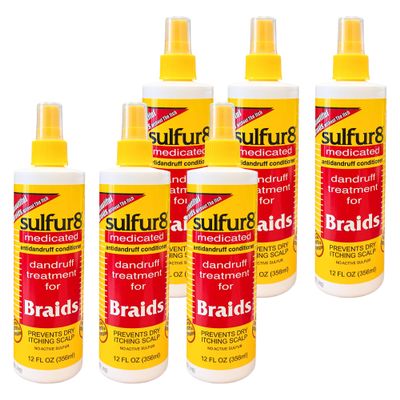 Sulfur 8 Dandruff Treatment for Braids 12 oz (Pack of 6)  Medicated Anti-Itch Scalp Conditioner
