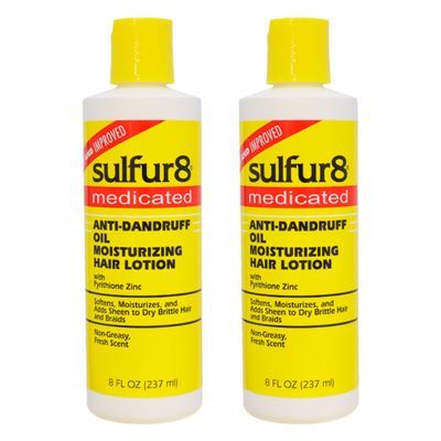 Sulfur 8 Medicated Anti-Dandruff Oil Moisturizing Hair Lotion 8 oz (Pack of 2) Scalp & Hair Conditioner