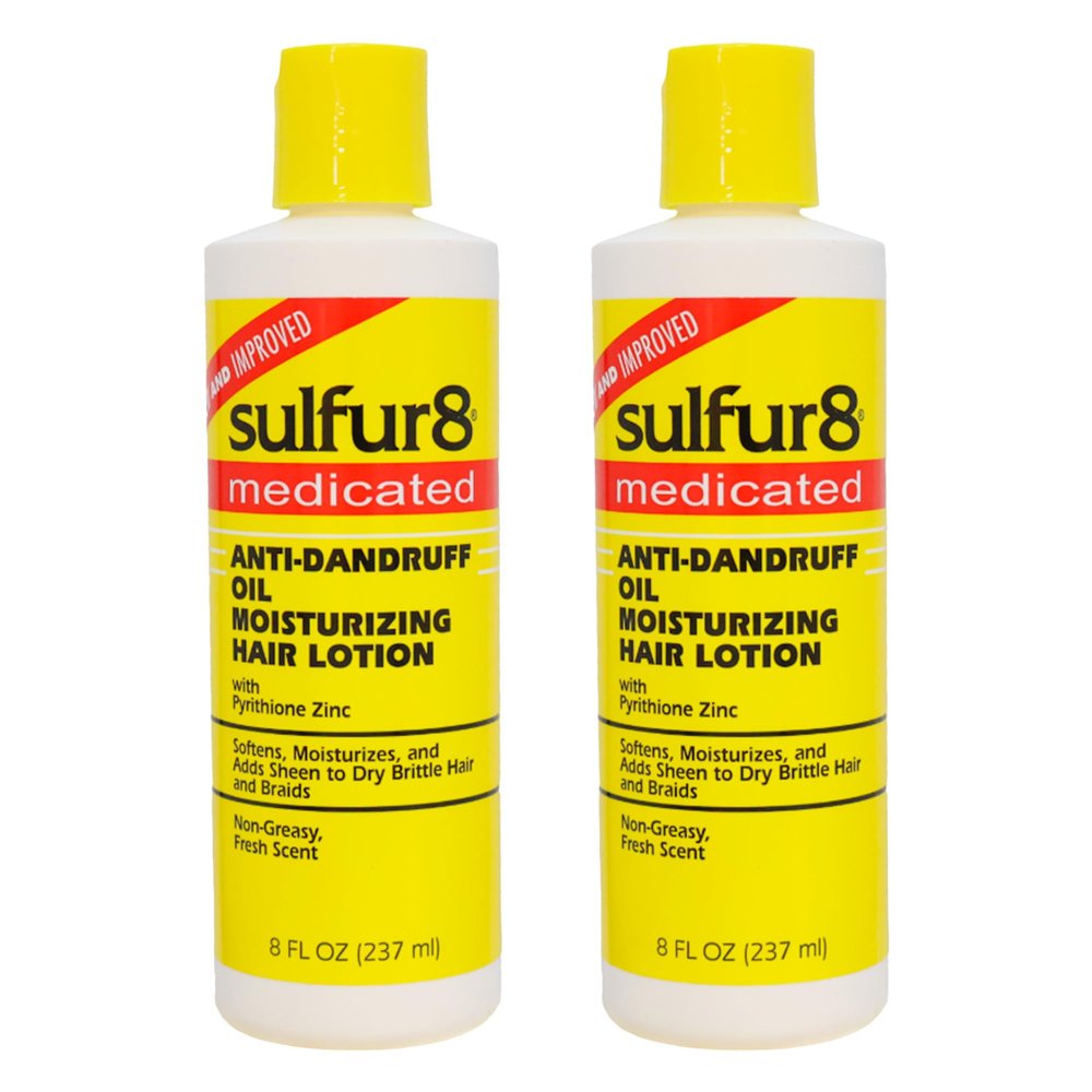 Sulfur 8 Medicated Anti-Dandruff Oil Moisturizing Hair Lotion 8 oz (Pack of 2)  Scalp & Hair Conditioner
