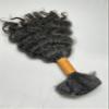 100% Raw Unprocessed Natural Curly Grey Human Hair Bulk for Braiding  Premium Quality, Tangle-Free Extensions (10 Inch) view 2