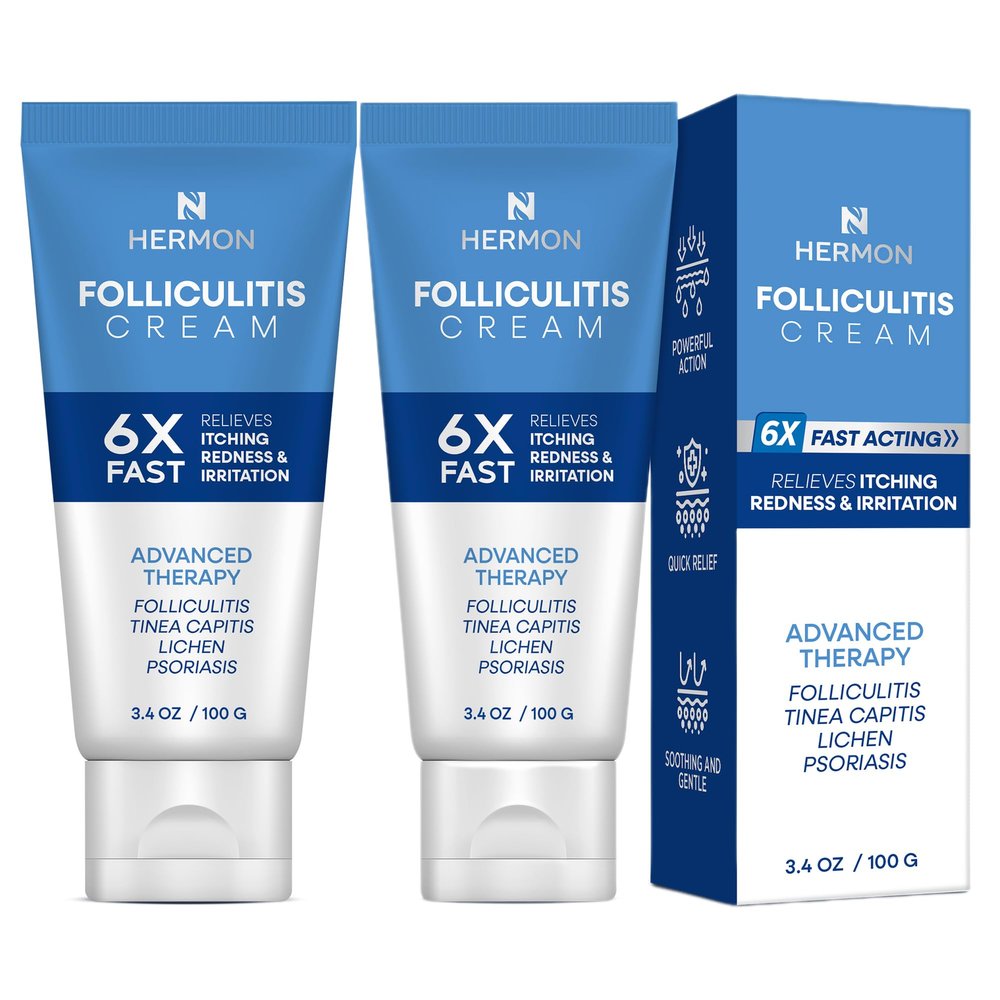 Hermon Folliculitis Cream: Effective for Folliculitis Scalp Face and Body 2Packs