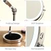 10X Lighted Makeup Mirror, 9inch 3 Color Dimmable Lights, 360Rotatable, Rechargeable Double Sided Magnifying Desk Mirror, Adjustable Vanity Mirror (Silver, 8inch) view 4