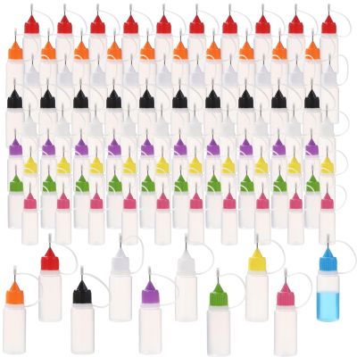 100 Pcs 10 Ml/0.34 Oz Mini Needles Applicator Bottles, Fine Tip, For Diy, Quilting, Painting, And Craft, Precision Tip Applicators