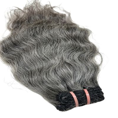 100% Raw Unprocessed Natural Curly Grey Human Hair Bundle Double Weft, 100g Cuticle Aligned Remy Extensions for Weave, Wig Making & Styling (10 Inch)