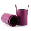 Brrnoo Portable Makeup Brush Holder, Travel Brush Holder, Cylindrical Cosmetic Brushes Cup Organizer, PU Leather Travel Makeup Brushes Case Bag view 2