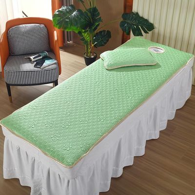 A/Green,60 * 180cm(R),LDLCYCN Cooling Massage Table Mattress Pad with Breath Hole Beauty Salon Mattress Pad with Elastic Band Spa Bed Pad Protector Spa Massage Bed Sheet Square Round Head