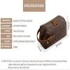 ASWRTYJO Mens Travel Toiletry Bag Canvas Leather Cosmetic Makeup Organizer Portable Shaving Kits(E) view 2