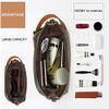 ASWRTYJO Mens Travel Toiletry Bag Canvas Leather Cosmetic Makeup Organizer Portable Shaving Kits(E) view 3
