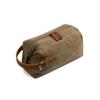 ASWRTYJO Mens Travel Toiletry Bag Canvas Leather Cosmetic Makeup Organizer Portable Shaving Kits(Black) view 1