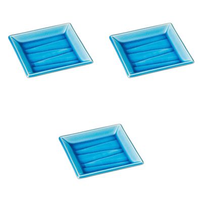 Setomonohonpo, Set of 3, Penetrating Turkish Sharpener, Small, 4.1 x 4.1 x 0.6 inches (10.3 x 10.3 x 1.6 cm) | Square Plate Porcelain