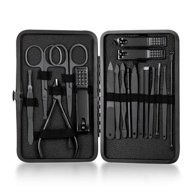 18-Piece Stainless Steel Manicure & Pedicure Set  Nail Clippers, Cutters, Scissors, Ear Spoon & Tools with Portable Leather Case
