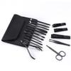 16-Piece Professional Nail Clippers Set  Stainless Steel Pedicure & Manicure Kit with PU Leather Bag, White Five-Pointed Star Design view 2