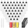 100 Piece Set of 4 Oz Plastic Squeeze Bottles, Boston Dispensing Bottles, See-Through Condiment Bottles with Twist Caps, Includes Stickers and Markers view 1