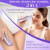 2 in 1 Bikini Trimmer for Women Dual Head Electric Razors IPX7 Waterproof Wet & Dry Use, Electric Shaver for Women Private Area Facial Body Underarm Leg Arm Hair Remover for Pubic Hair view 2
