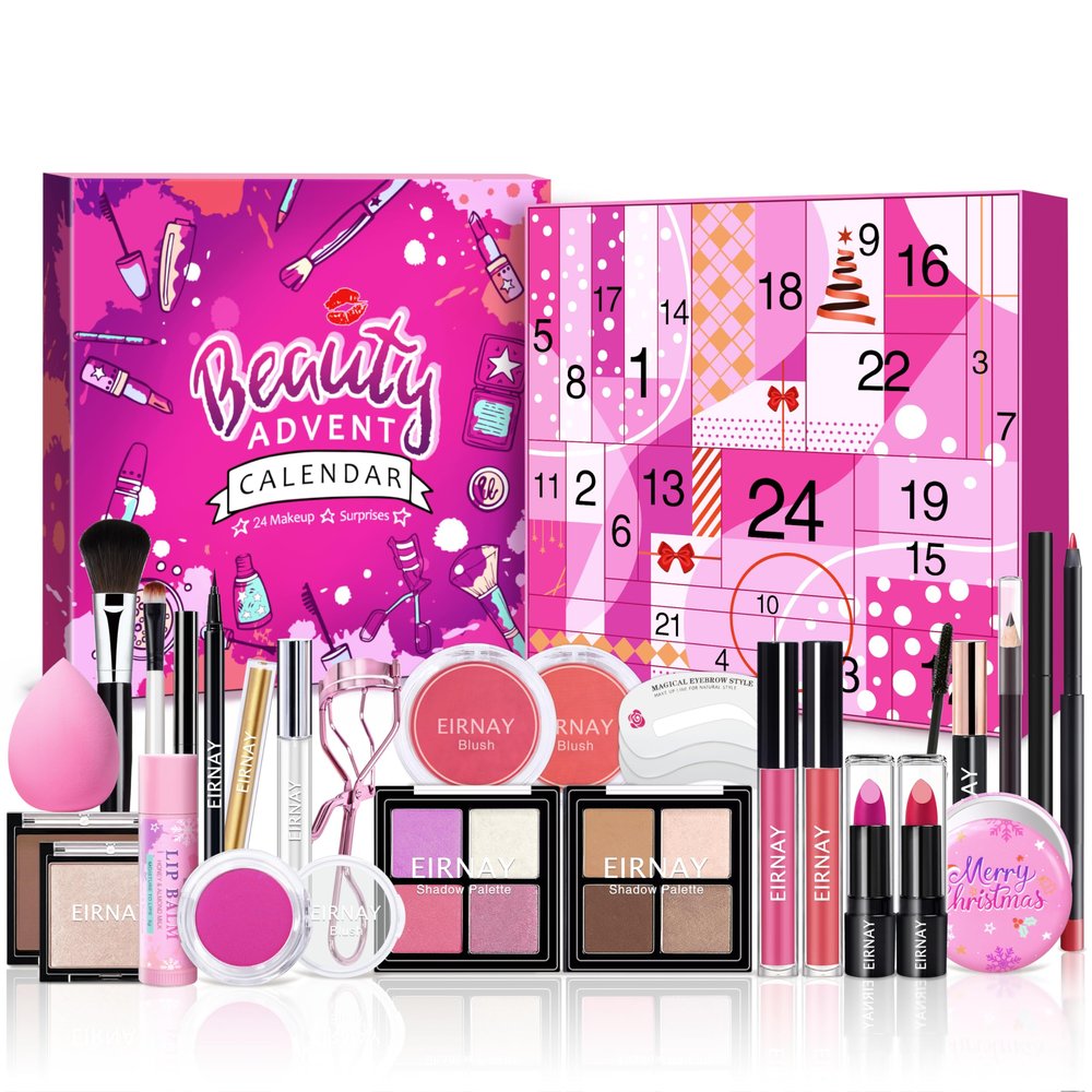 Makeup Advent Calendar 2025, 24 Days Christmas Countdown Calendar Surprise Gift Kit, 2025 Xmas Makeup Sets Cosmetic Gift For Women Teen Girl Full Kit
