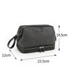 ASWRTYJO Portable Men Makeup Bag Waterproof Leather Organizer Cosmetic Storage Women Necessaries Wash Toiletry(D) view 2