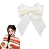 Hair Bows Clip Women Girls Bow Knot Hair Clip with Long Tails Lace Beige Bowknot Hair Clips for Prom Halloween Party Accessories Women Girls Bow Barrette for Thick Thin Hair view 1